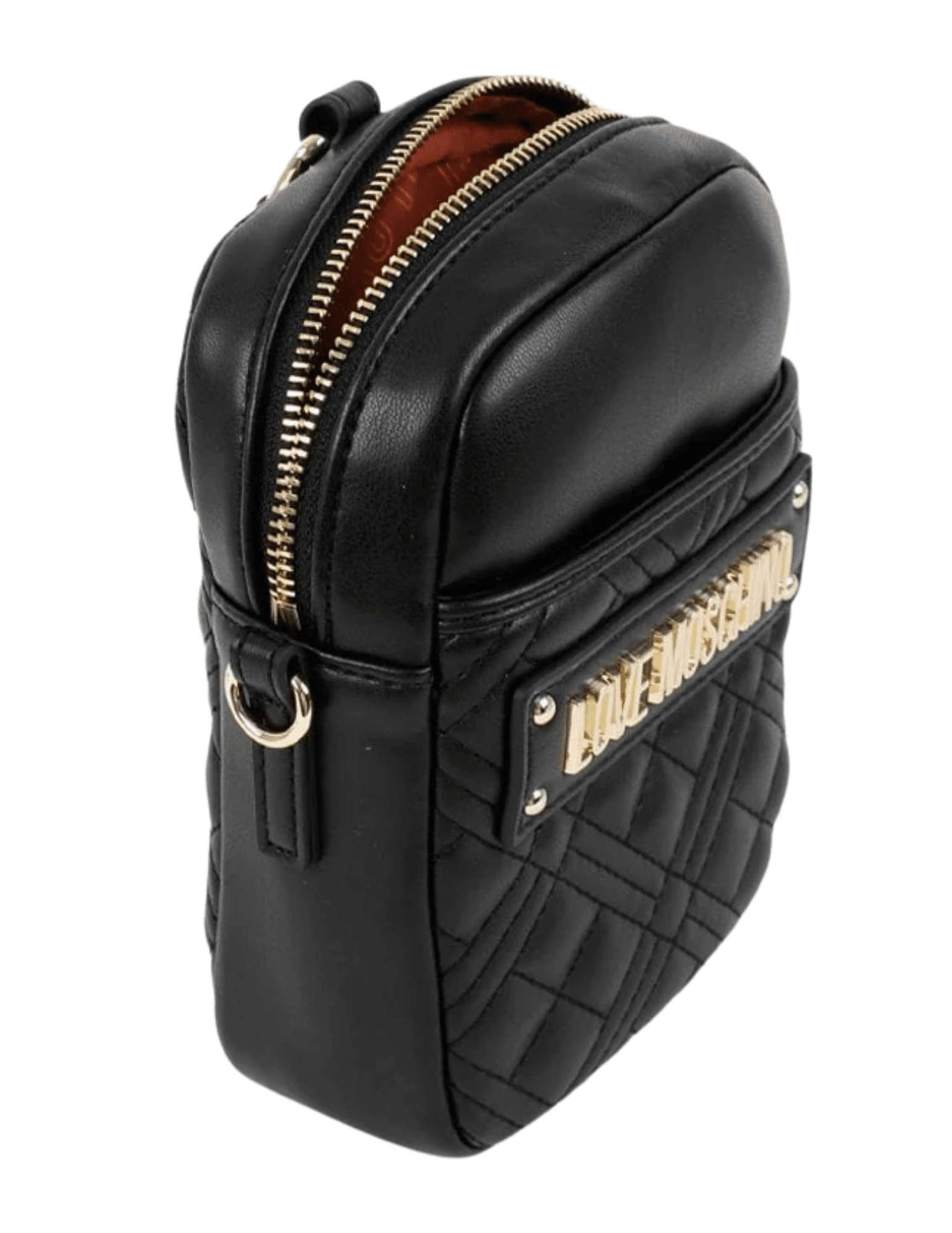 Love Moschino Quilted Crossbody Bag Black open