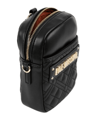 Love Moschino Quilted Crossbody Bag Black open