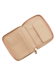 Open inside view of Love Moschino Small Zipper Wallet Light Pink