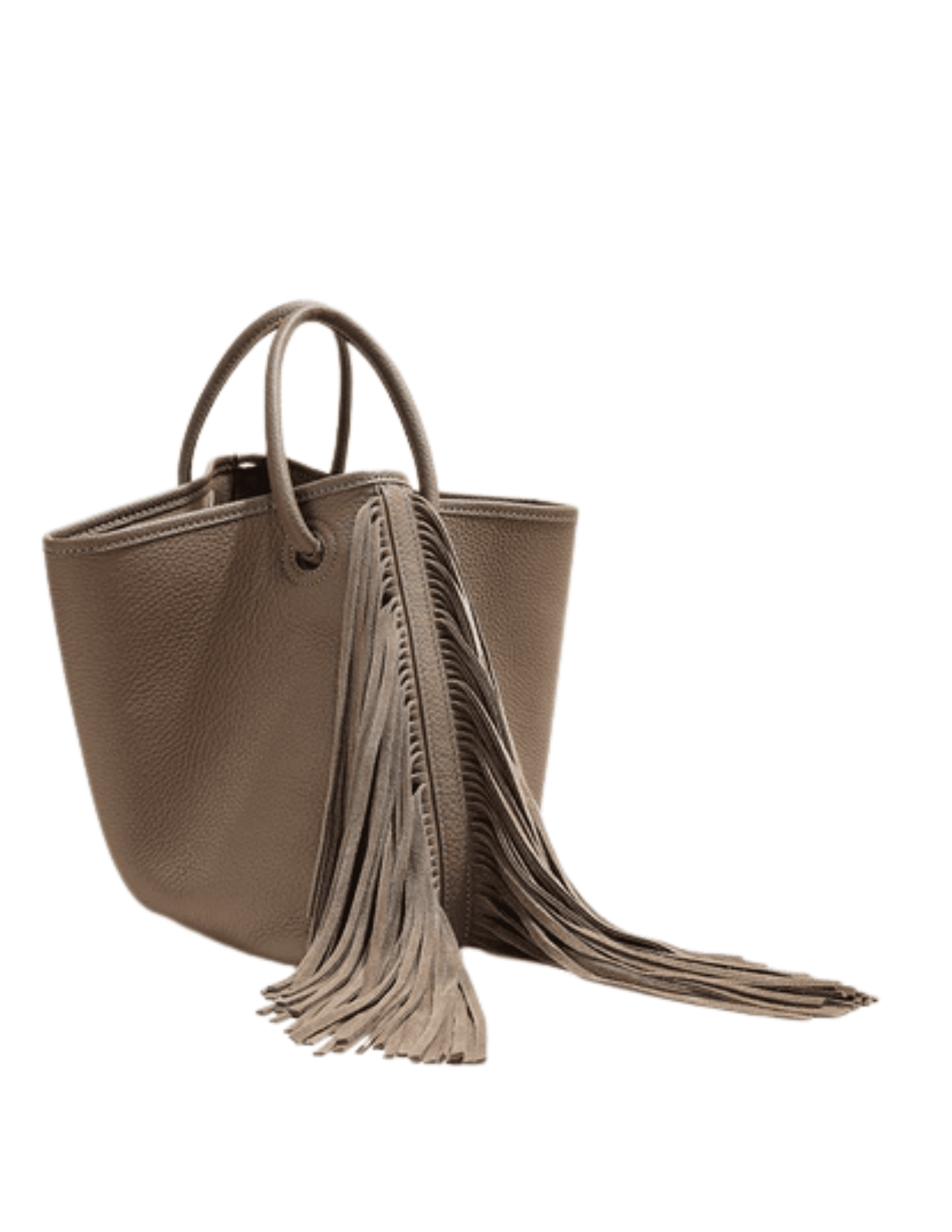 Austin Blaze taupe leather crossbody bucket bag