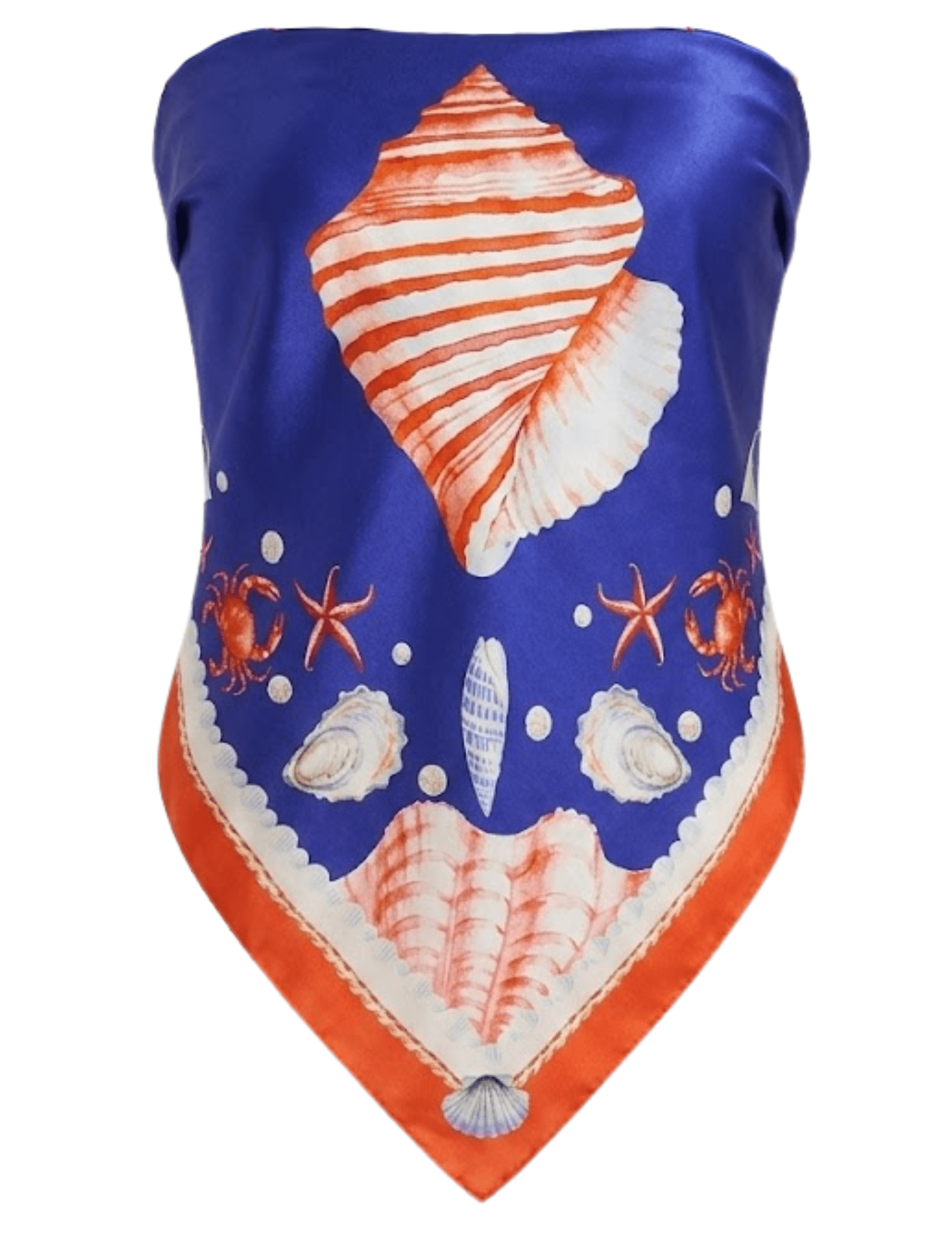 Retrofête Alivia Silk Scarf Top in Santorini Marine