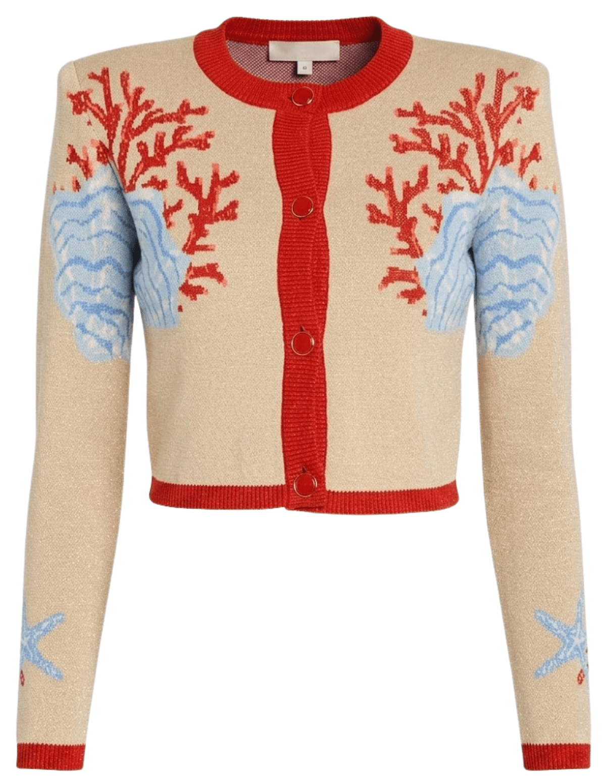Retrofête Aralyn Jacquard Knit Cardigan in Sand Multi