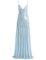 Retrofête Eileyn embroidered maxi dress in light blue