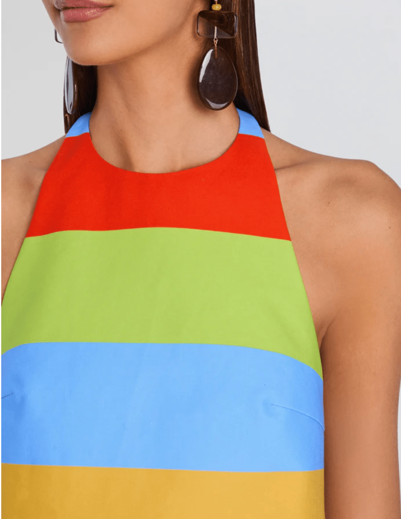 Retrofête Lanny Mini Dress in Multi Stripe closeup