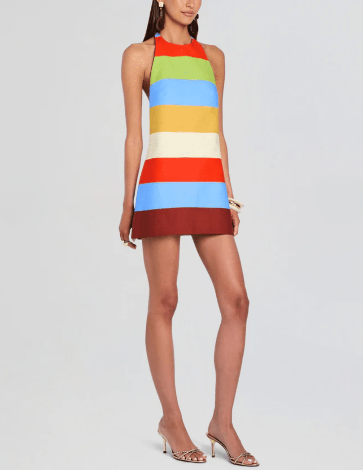 Retrofête Lanny Mini Dress in Multi Stripe side view