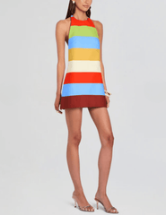 Retrofête Lanny Mini Dress in Multi Stripe side view