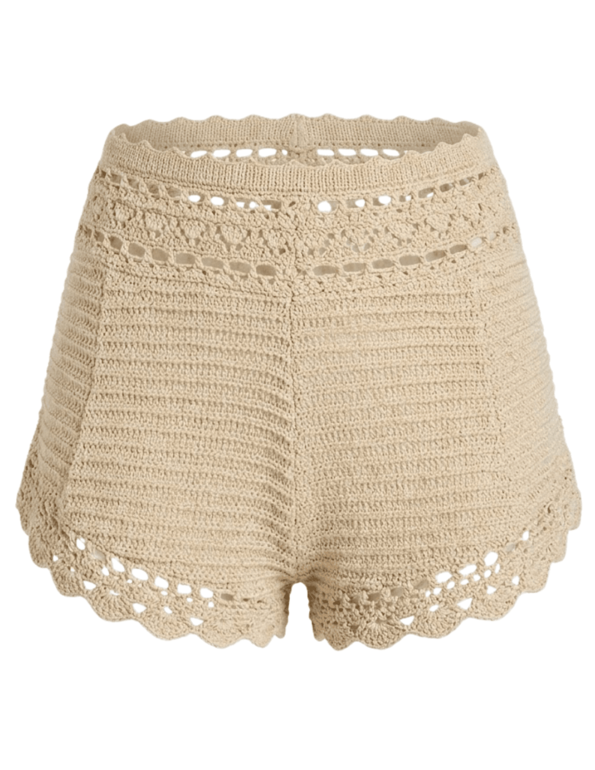 Retrofête Margo metallic crochet shorts ivory 