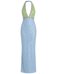 Retrofête Pixi Embroidered Halter Dress - Buy Online