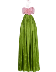 Retrofête Prudy maxi dress kiwi green and pink