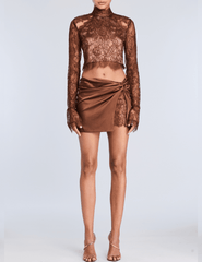 Retrofête - PRE-ORDER-Retrofête Reeve Silk Lace Mini Skirt - Buy Online