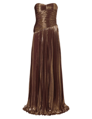 Retrofête Saba Strapless Gown in Golden Port