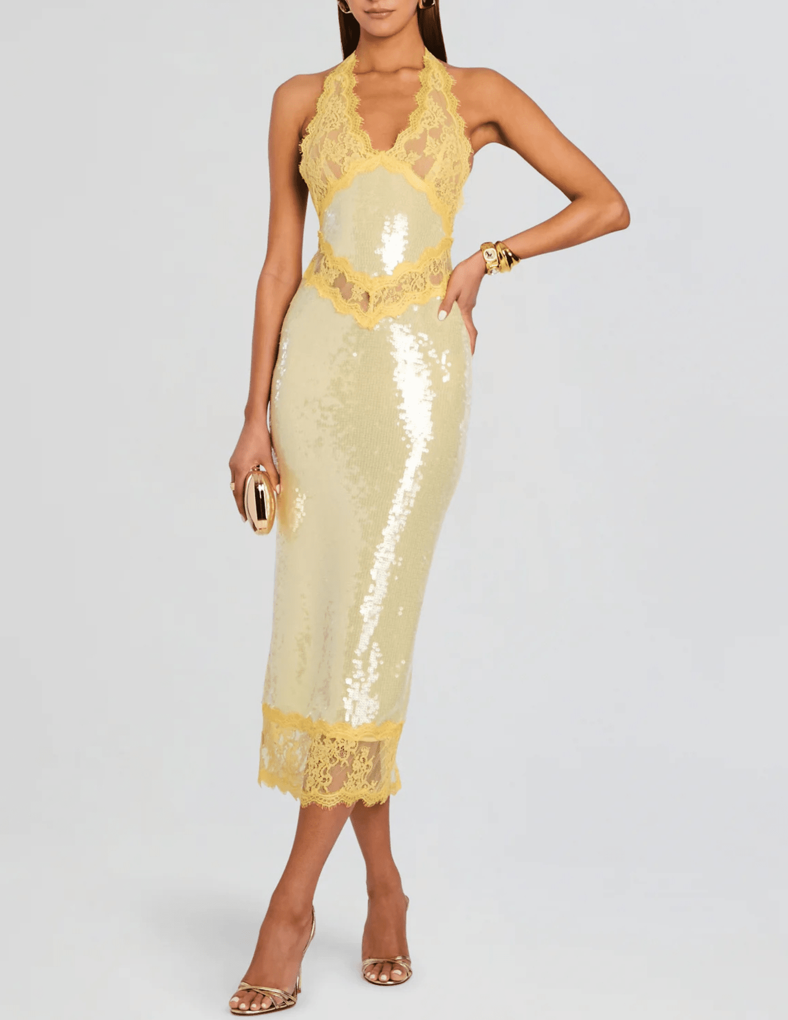 Retrofête Vicky Sequin Halter Dress