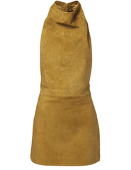 Retrofête Zoriel Suede Mini Dress in Ochre