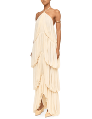 Ronny Kobo Bia draped halter maxi dress in ivory side