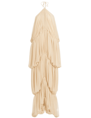 Ronny Kobo Bia draped halter maxi dress in ivory