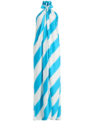 Ronny Kobo Chantell halter maxi dress in turquoise and ivory