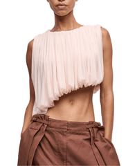 Ronny Kobo Chelly Draped Top in Ballet Pink front view