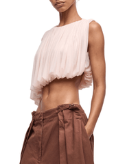 Ronny Kobo Chelly Draped Top in Ballet Pink side view