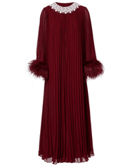 Self-Portrait chiffon feather midi dress