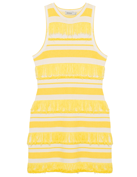 Simkhai Elly Textured Knit Mini Dress in Solar Stripe front view