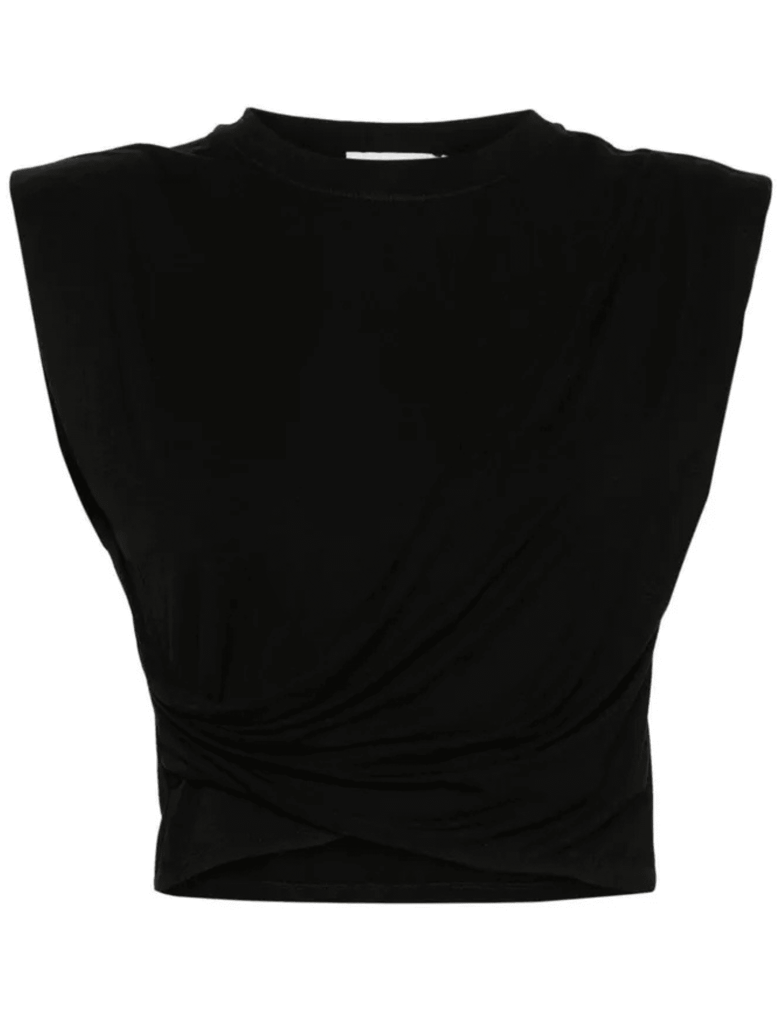 Front view of Simkhai Estelle Stretch Jersey Crop Top in Black
