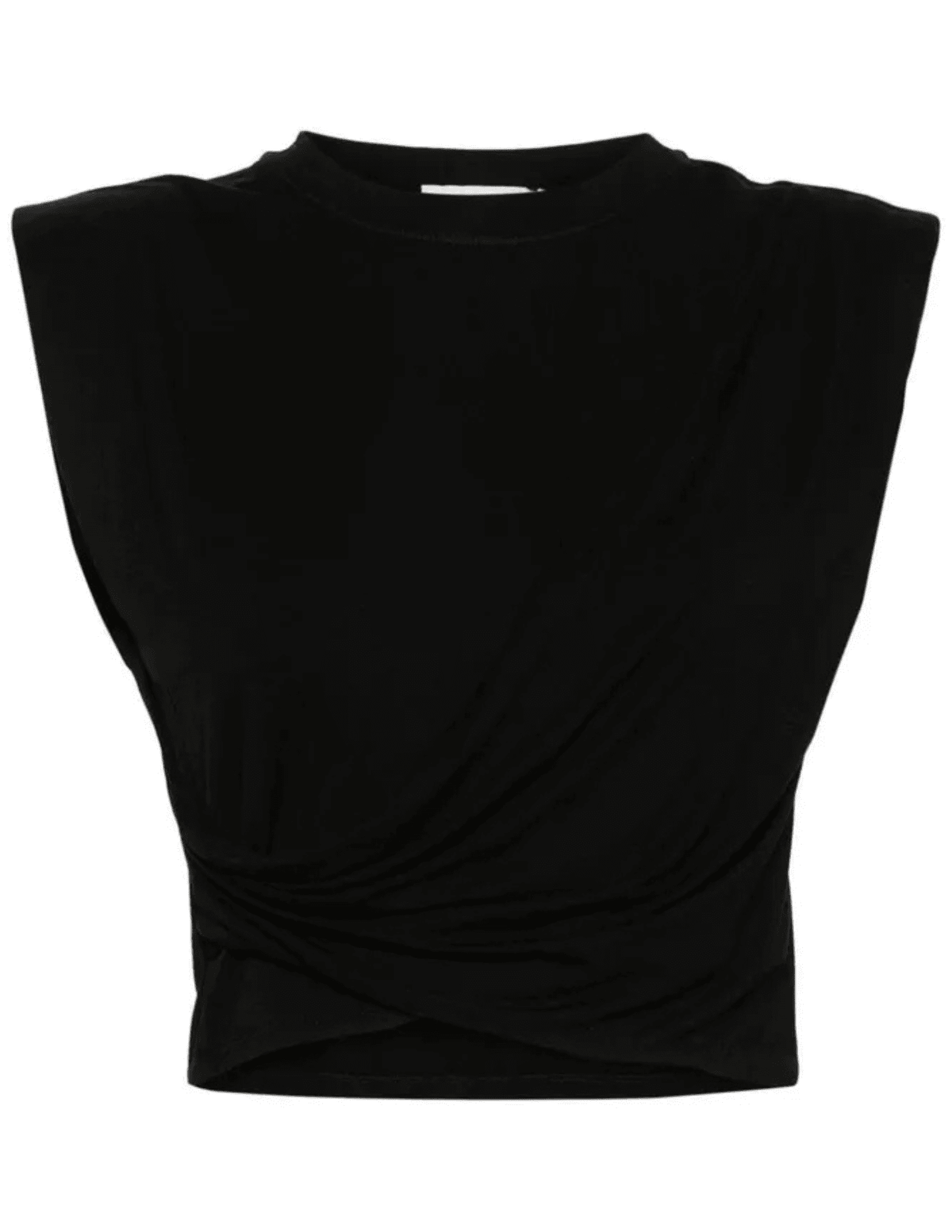 Front view of Simkhai Estelle Stretch Jersey Crop Top in Black