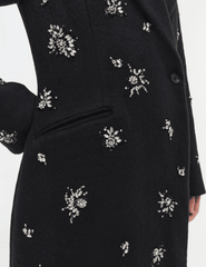 Simkhai Gianni Embellished Wool Coat in black with oversized fit and rhinestone details pocket view