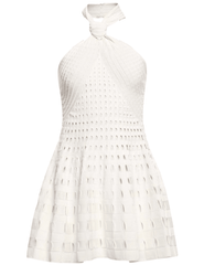 Simkhai Jenna Knit Halter Mini Dress in ivory