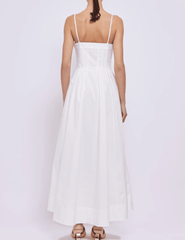 "Simkhai Kittiya Bustier Sleeveless Midi Dress in White back view