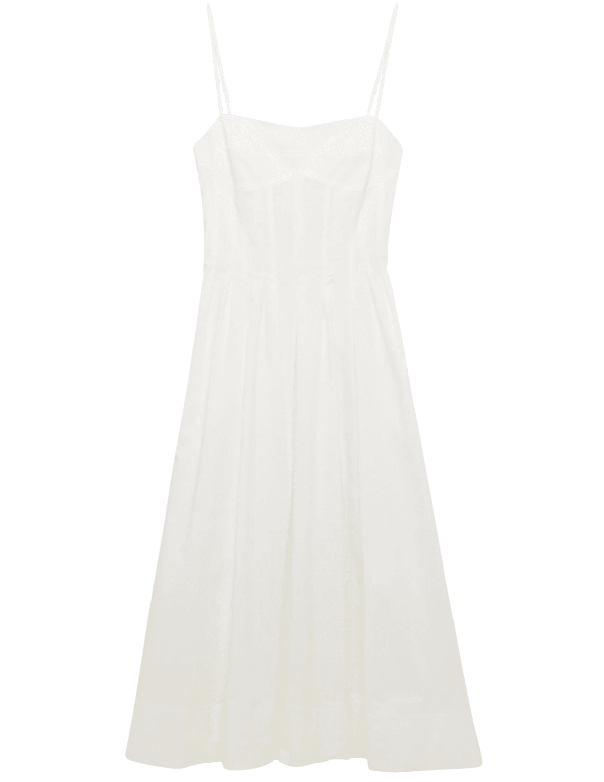 "Simkhai Kittiya Bustier Sleeveless Midi Dress in White