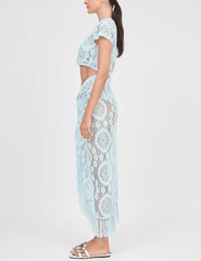 Side view of Simkhai Lidie Crochet Top in Sk