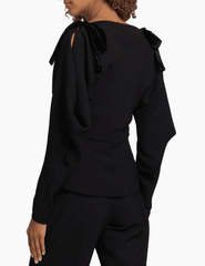 Back view of SIMKHAI Marlee Black Blouse with concealed zipper