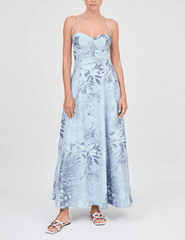 Front view of Simkhai Rudie Bustier Maxi Dress in Sky Floral