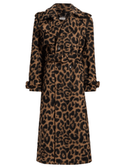 SIMKHAI Rumi Leopard Print Long Coat