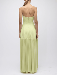 Back view of Simkhai Sandrine strapless maxi dress in celadon