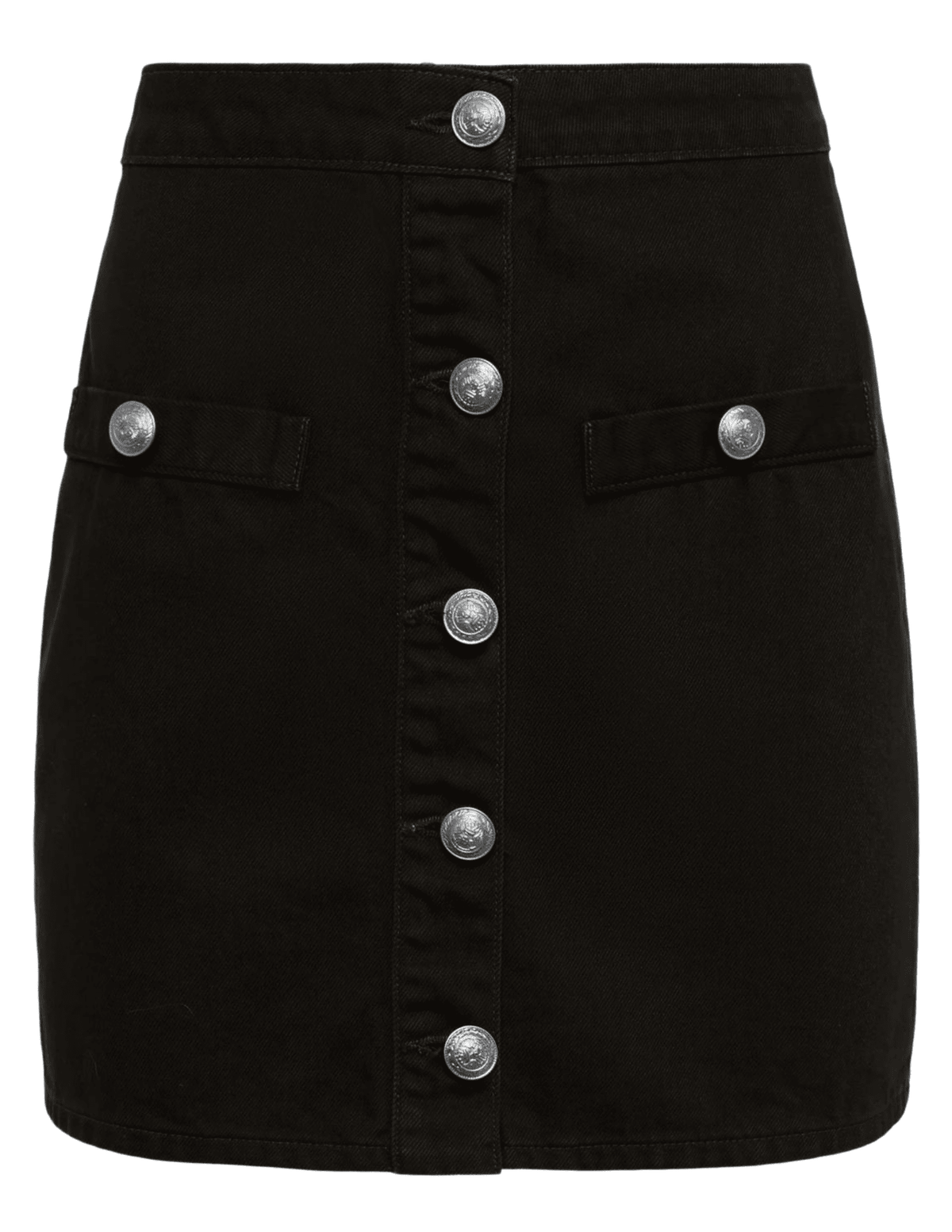 L'Agence Kris Button Front Denim Mini Skirt