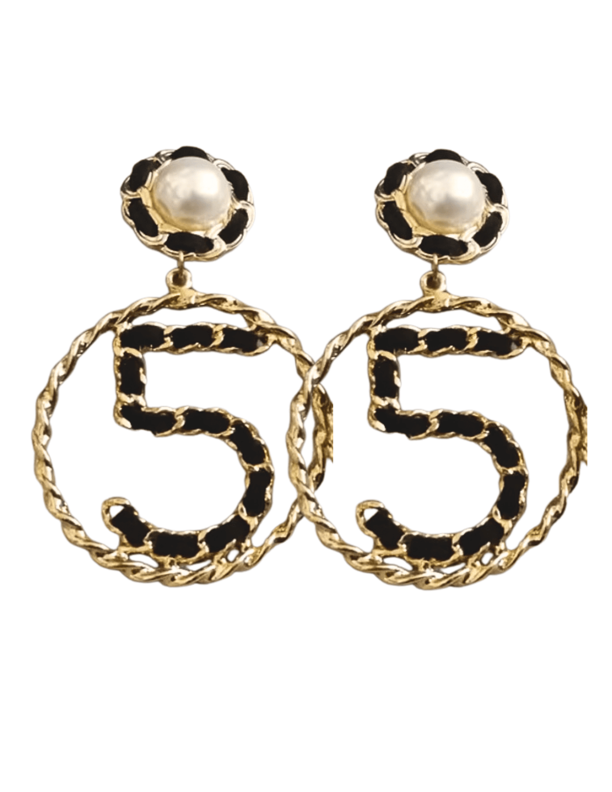 Fleur de Camélia Number 5 Pearl Leather Earring