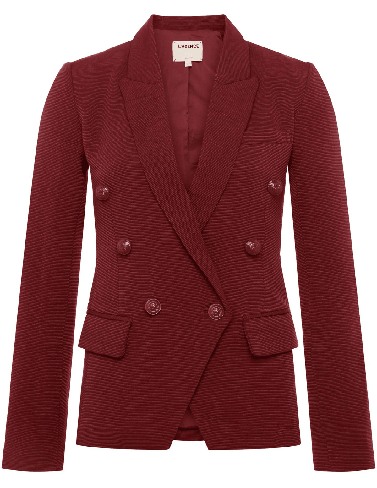 L'Agence Kenzie Textured Double-Breasted Blazer