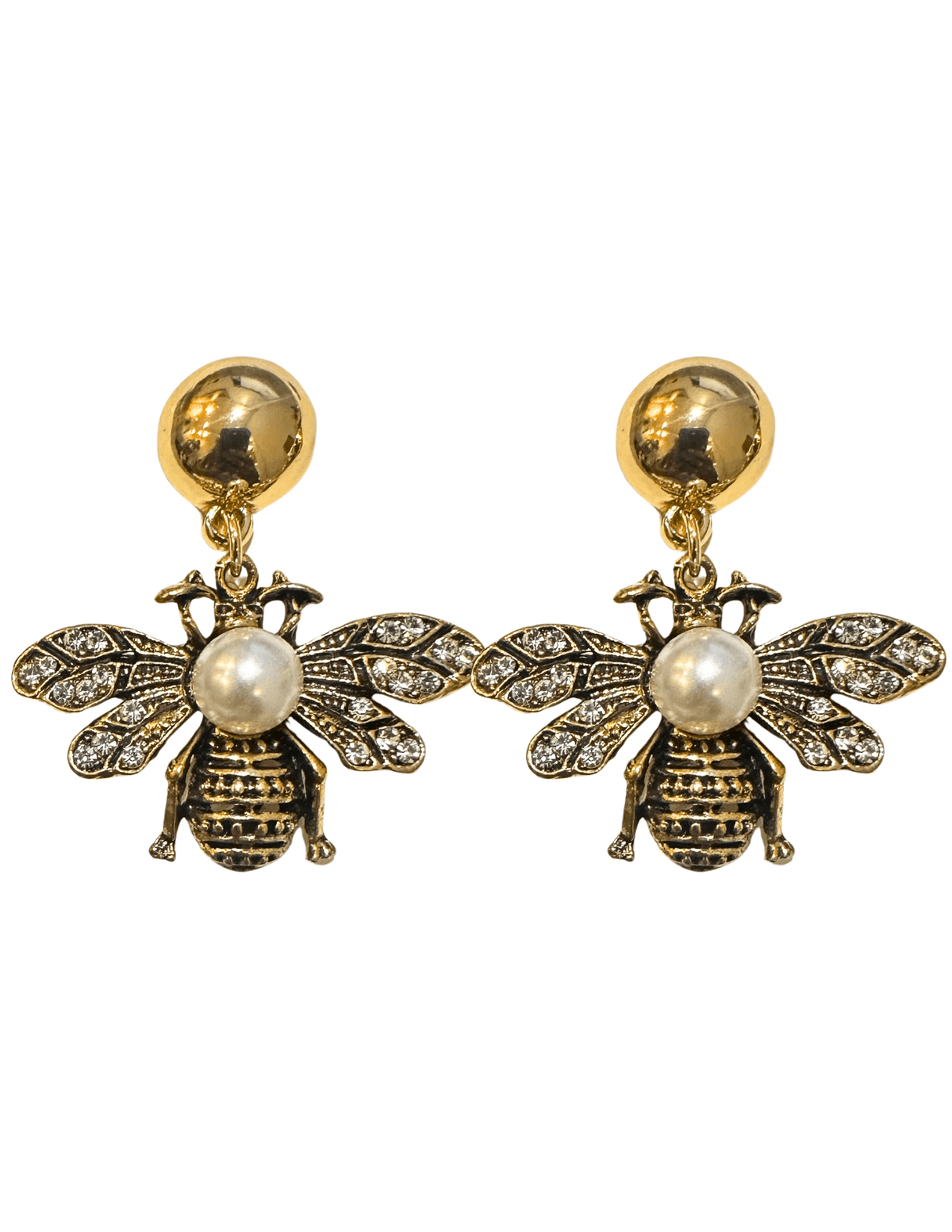 Fleur de Camélia Bee Pearl Embellished Drop Dangle Earring