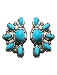 Austin Blaze Turquoise Cluster Half Moon Earring