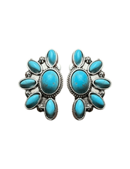 Austin Blaze Turquoise Cluster Half Moon Earring