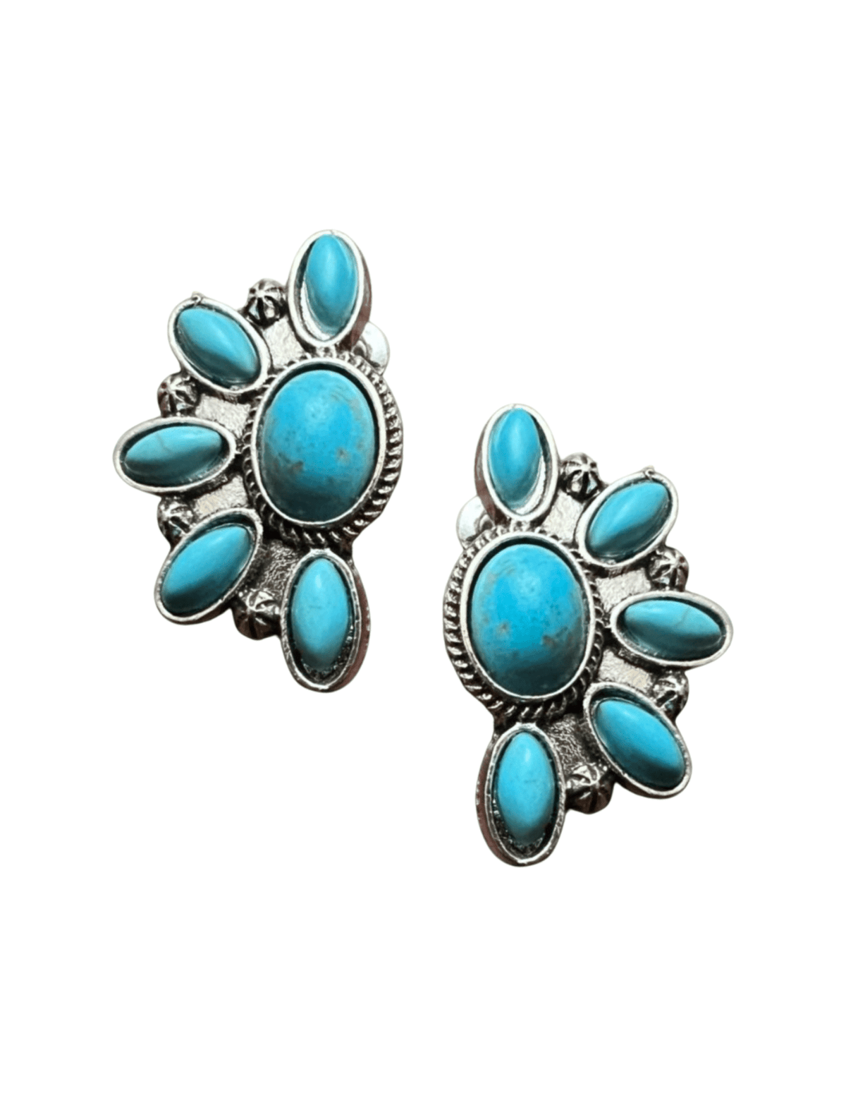 Austin Blaze Turquoise Cluster Half Moon Earring