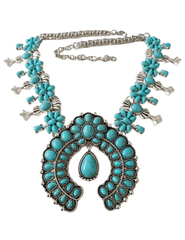 Austin Blaze Turquoise Squash Blossom Statement Necklace