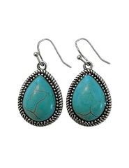 Austin Blaze Turquoise Spiral Border Drop Dangle Earring