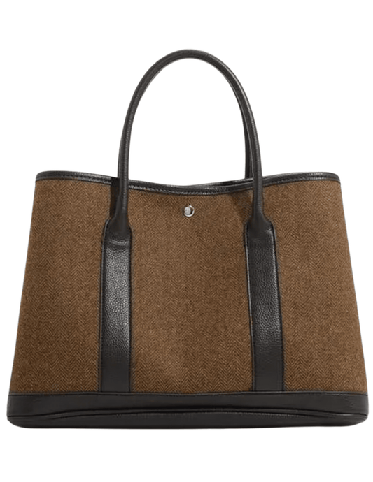 Steven Dann Large Leather Herringbone Tote