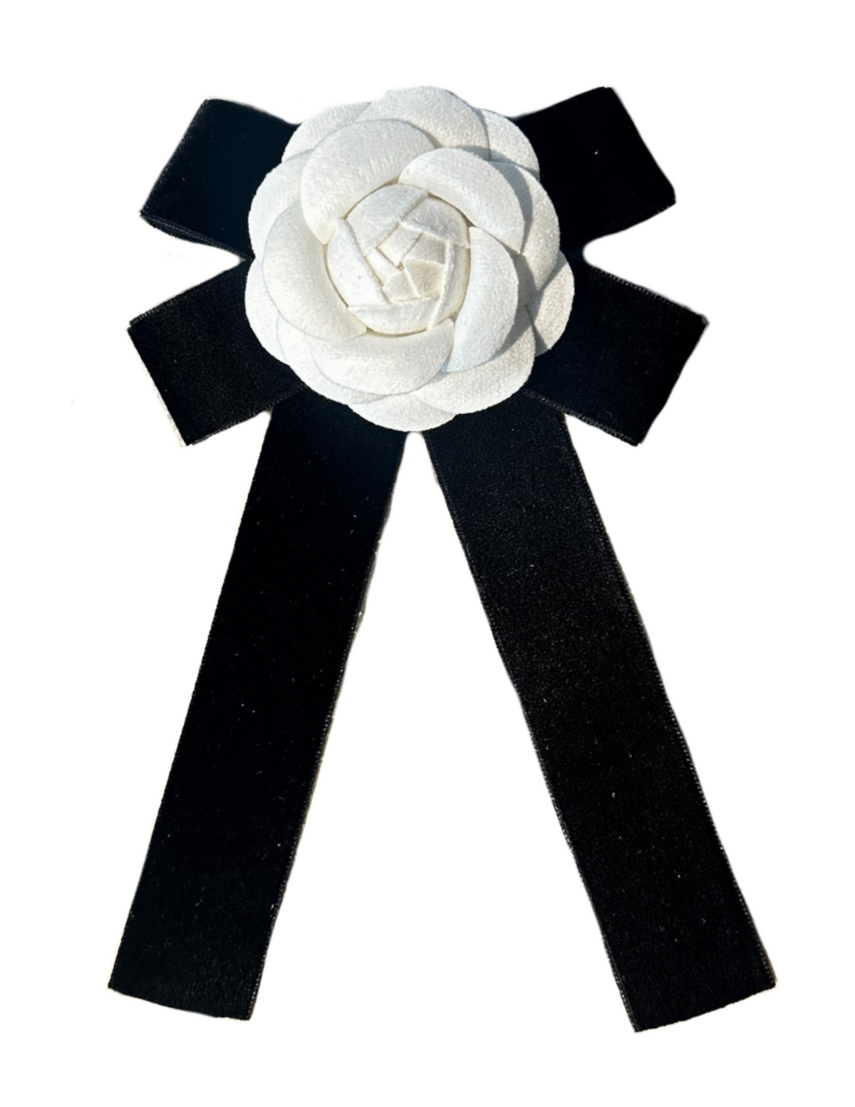 Fleur de Camélia Camellia Velvet Bow Ribbon Brooch