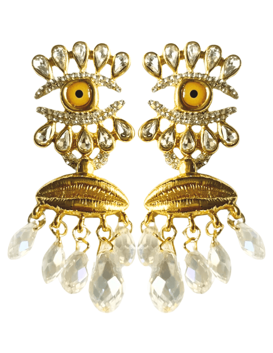 Steven Dann Embellished Surrealist Face Earring