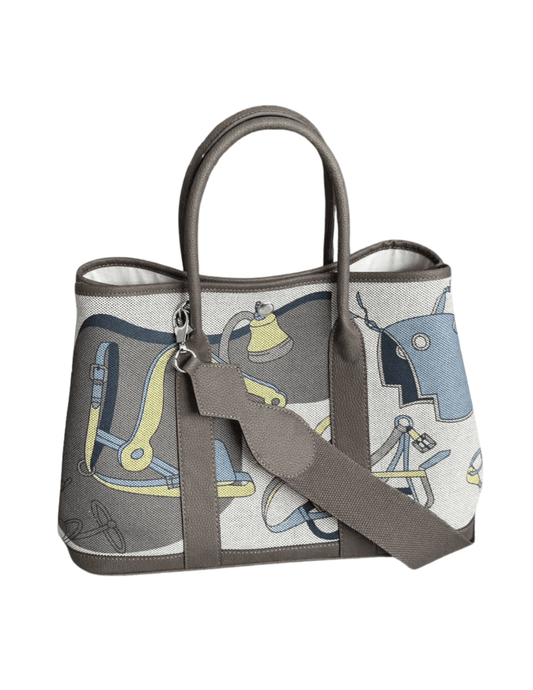 Austin Blaze Small Printed Linen Leather Tote