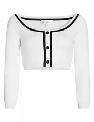 Ronny Kobo Watkins Cropped Knit Cardigan