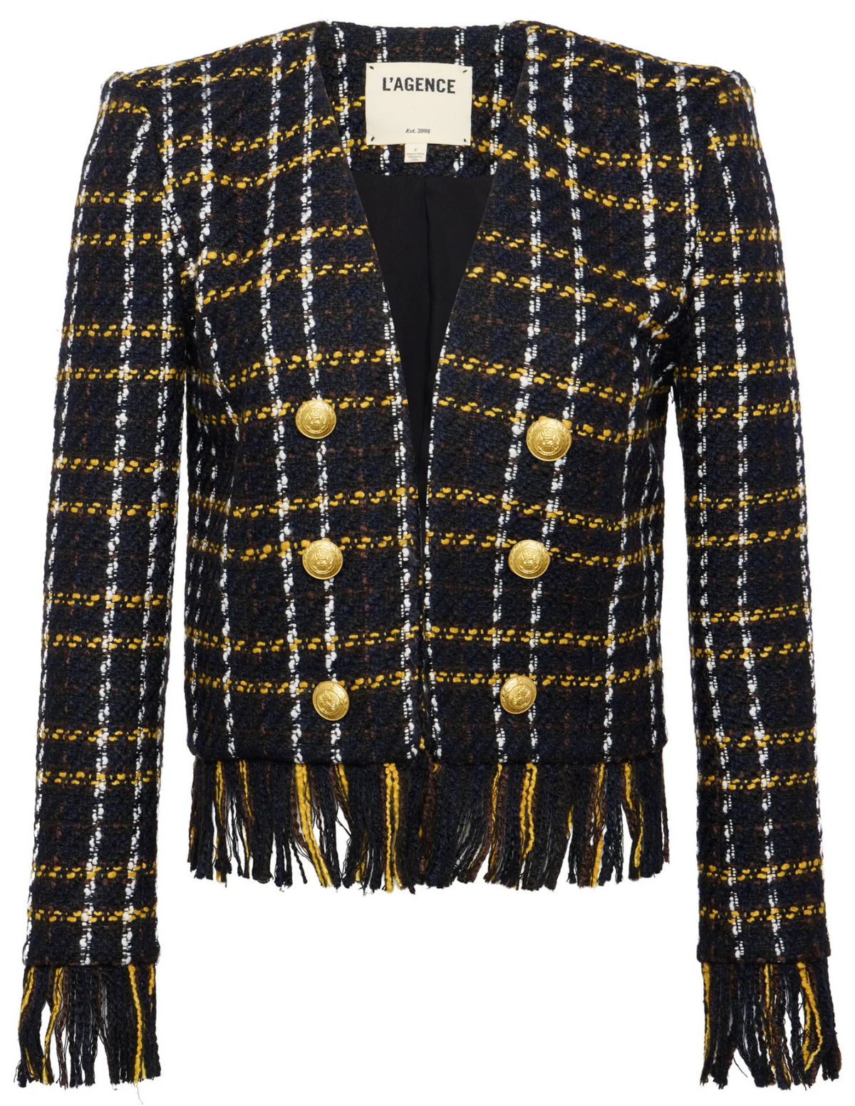 PRE-ORDER-L'Agence Belmont Fringe Tweed Jacket